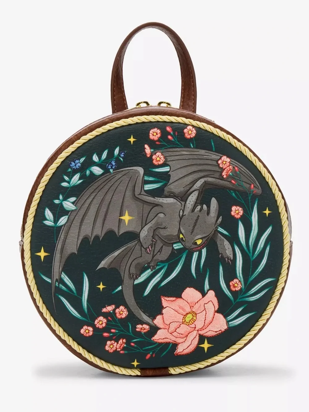Loungefly Black Floral Toothless Convertible Bag